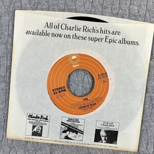 Vintage 45 RPM record Charlie‎ Rich Epic Records Country Western Rhythm Blues